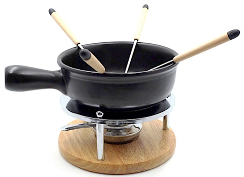 7-PC CERAMIC CHEESE FONDUE SET