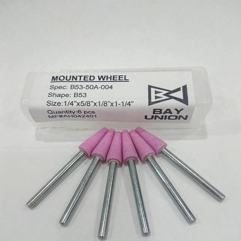 Aluminum oxide B53 (D)1/4 (T)5/8 Tree End Pink 6pcs/set