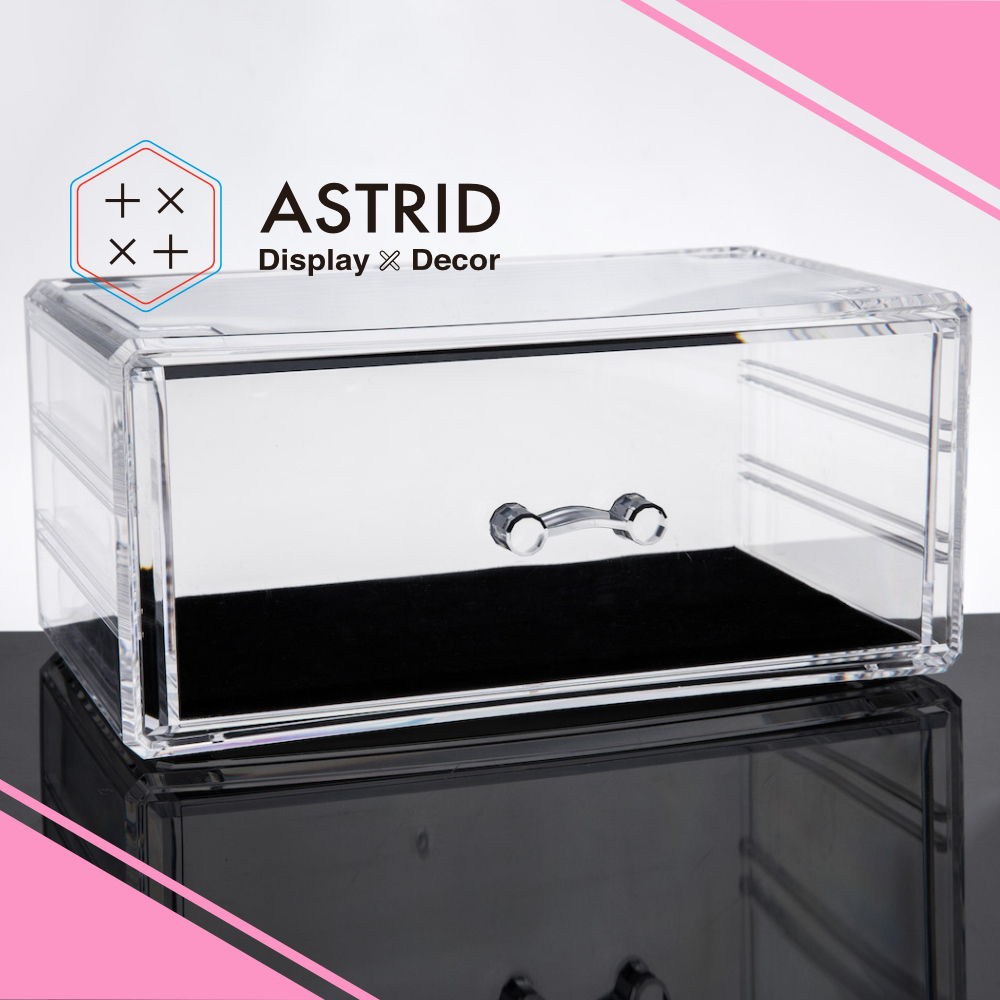 Acrylic Stackable Home Toeletries Organizer 1 Drawer Astrid