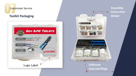 Nylon RJ45 plug boot no kit de ferramentas
