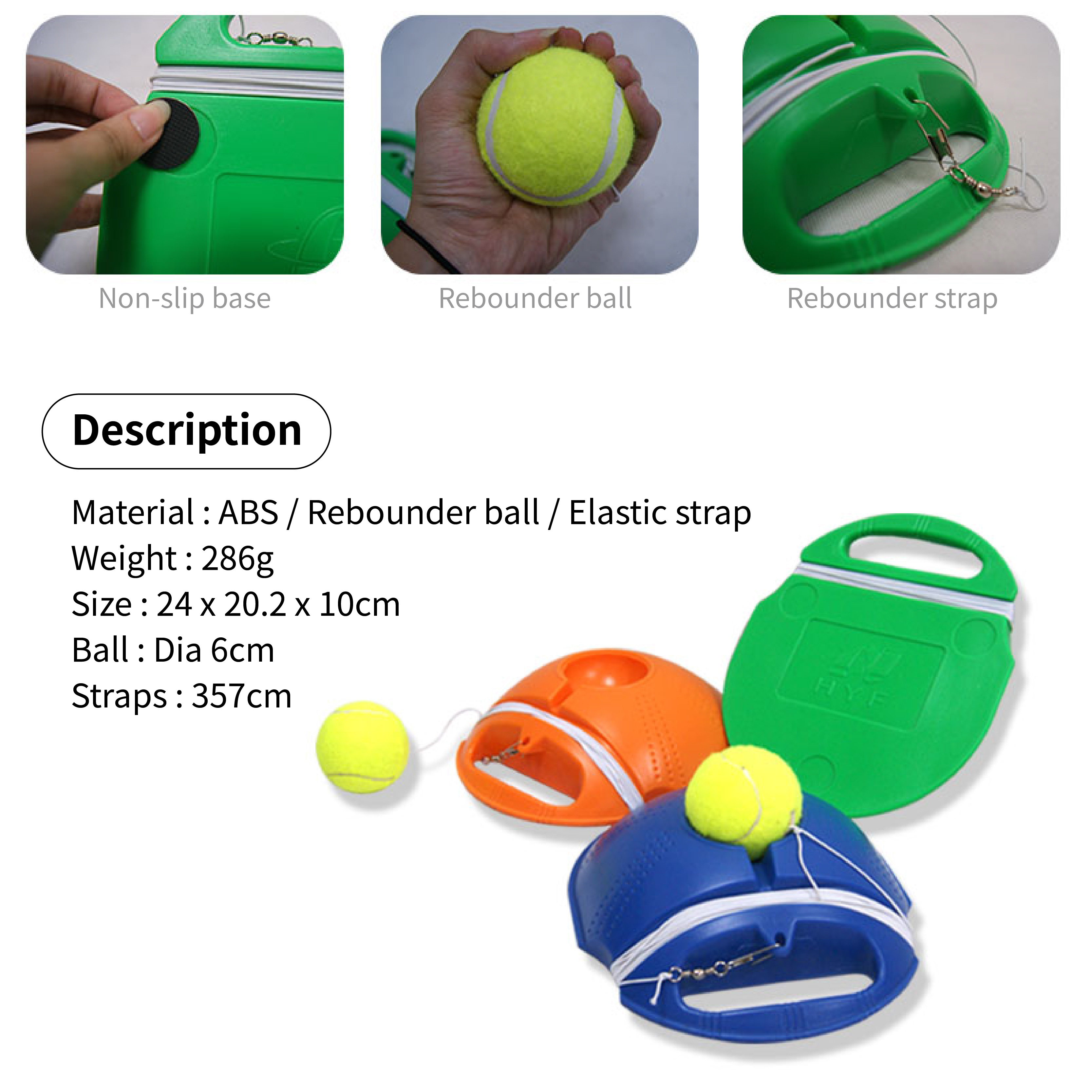 Tennis Training Tool (With Rebounder Ball)