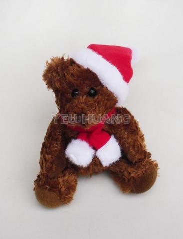 Brown bear with christmas hat plush toy maker supplier factory manufacturer