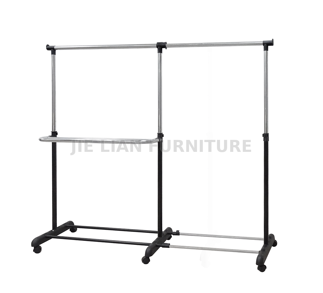 Clothes Rack_chrome and black,Extension clothes rack with wheel ...