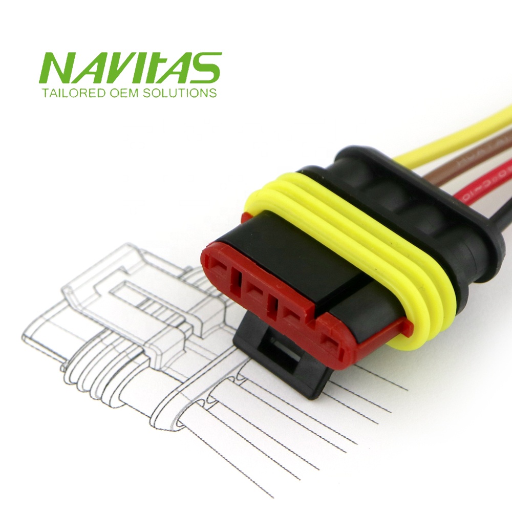 TE AMP Superseal Connector 1.5 Series 4 pin 6 mm Pitch Custom