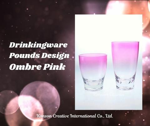 Drinkingware - Pounds Design Ombre Blue/Pink, Acrylic Drinking Glasses, Shatter-proof Tumblers, BPA-Free,