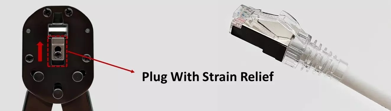 Herramienta de engaste Cambio de cuchilla para enchufe con alivio de tensión