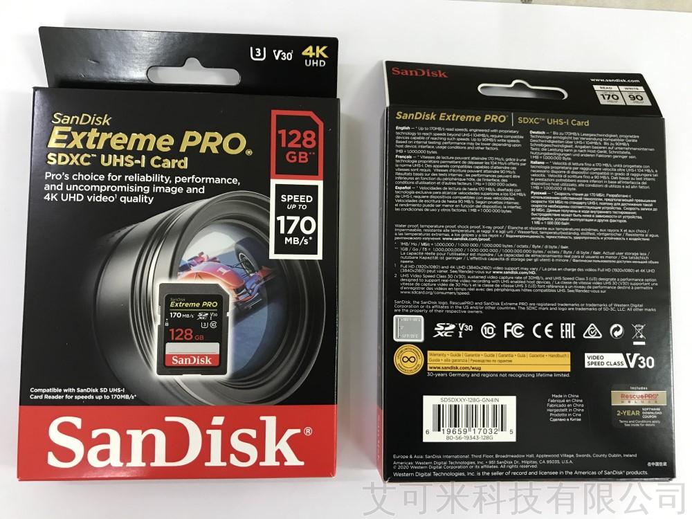 Карта памяти sandisk extreme pro sdxc 128gb uhs i u3 v30 sdsdxxy 128g gn4in