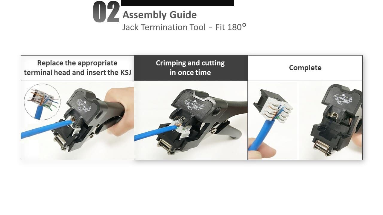 Guía de montaje del conector trapezoidal de 180 grados
