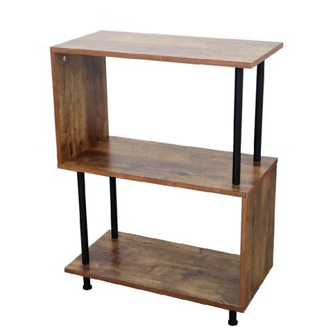S Shaped Open Style Wood And Metal Bookcase 3 Tier Taiwantrade Com