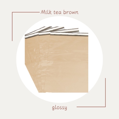 Milk Tea Brown Express Delivery Plastic Bag Glossy