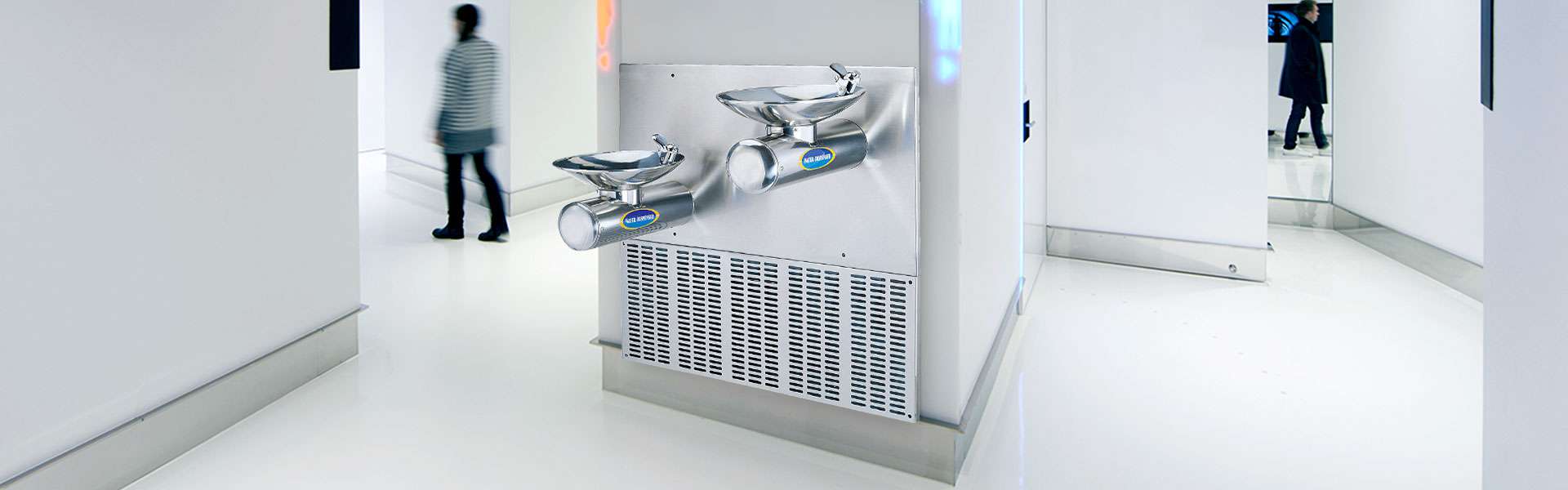 commercial facility wall mounted drinking water fountain with bubbler