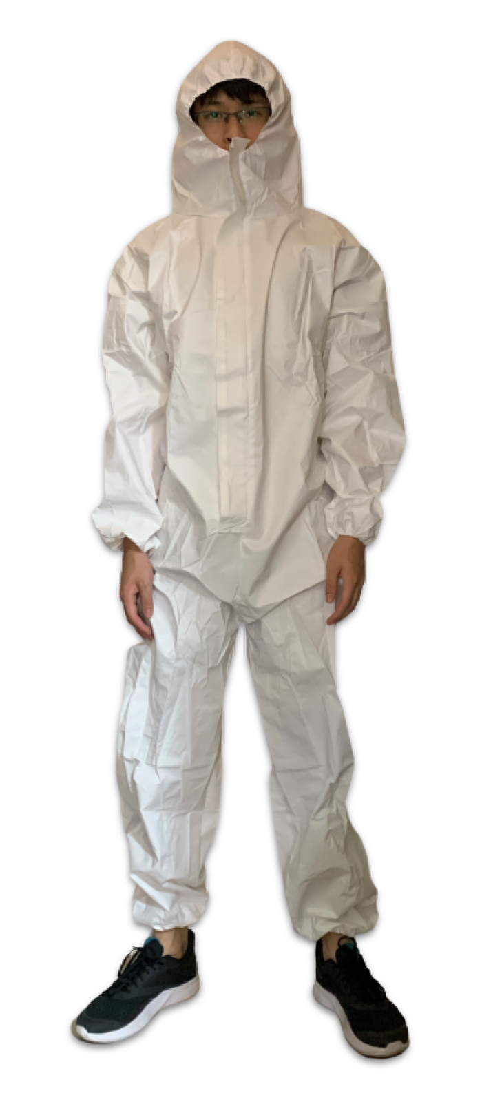 Disposable Hazmat Suit, Personal Protective Hooded Coverall