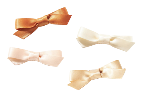 4pcs Nude Tone Ribbon Bow Hair Clips Hair Ornaments Supplier