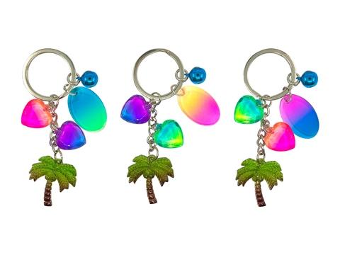 Diamond Heart Palm Tree Keychain