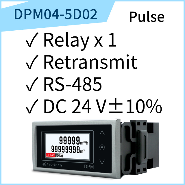 eyc-tech DPM04 Flow Totalizer (In:Pulse, Out: Display+1 Relay+RS-485 ...