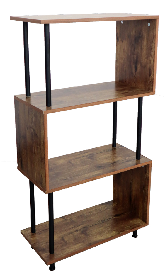 S Shaped Open Style Wood And Metal Bookcase 4 Tier Taiwantrade Com