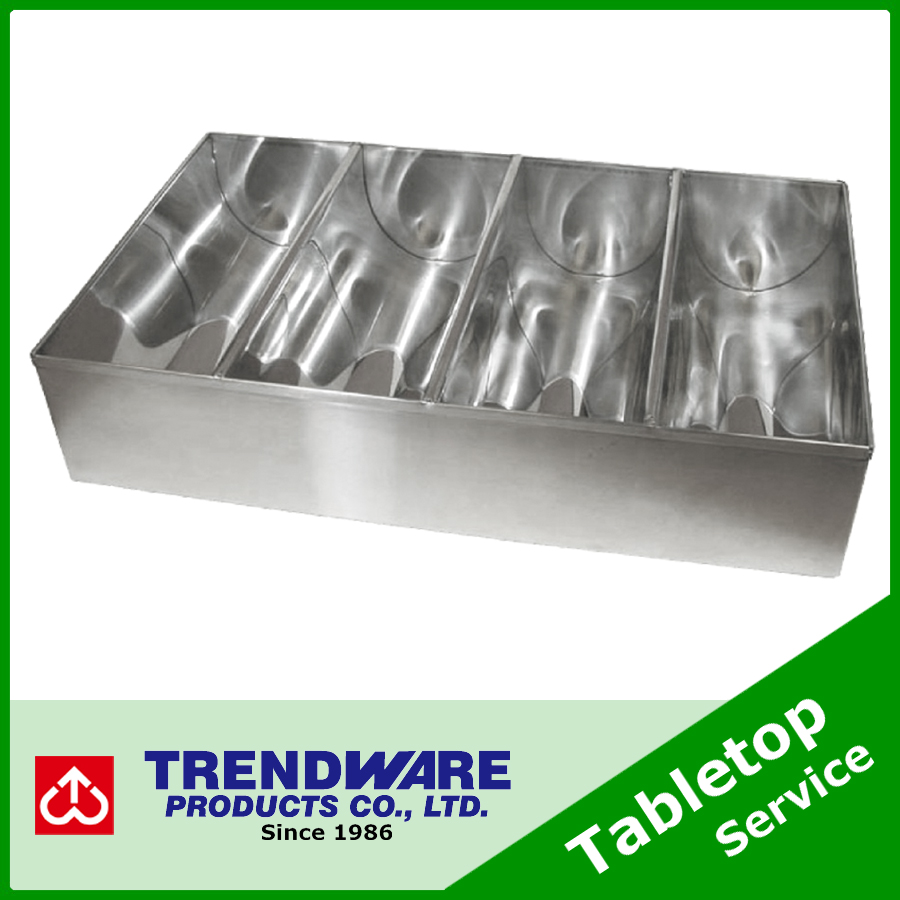 Heavy Duty Stainless Steel Cutlery Box, 4 Compartments Taiwantrade