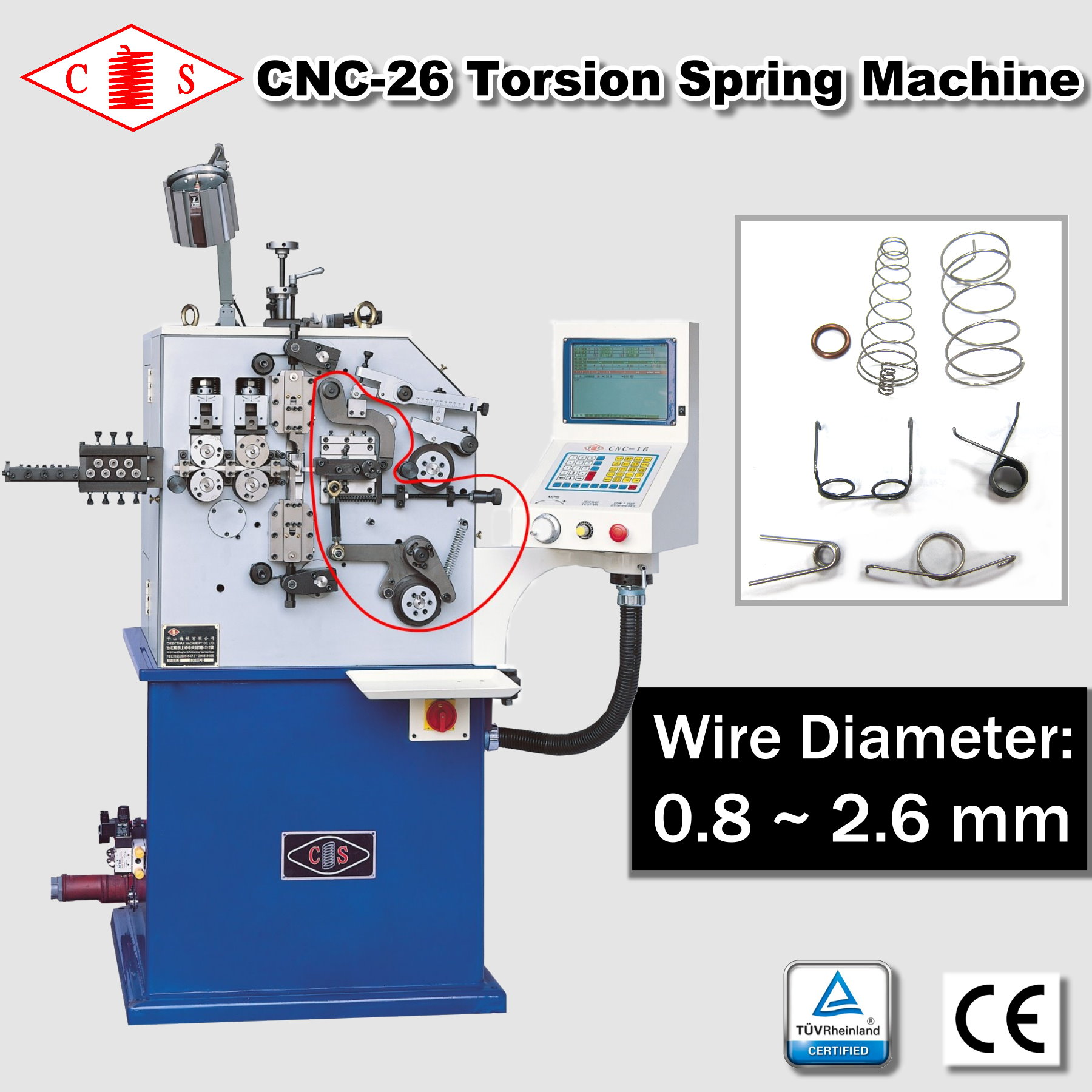High-Production CNC Torsion Spring Machine (0.8-2.6 mm Wires) | Taiwantrade