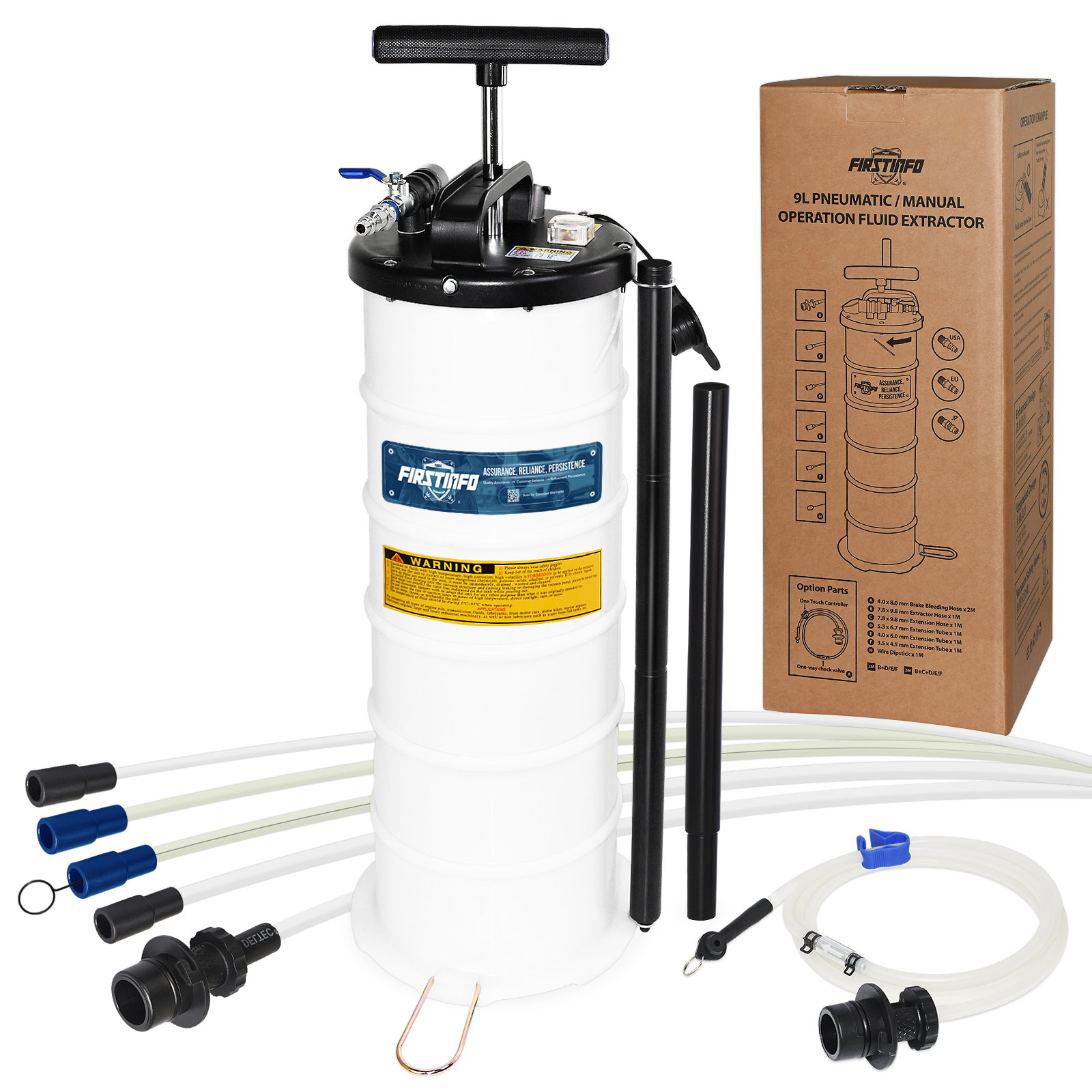 【FIRSTINFO】9L Pneumatic/Manual Oil Extractor/Vacuum Pump Fluid