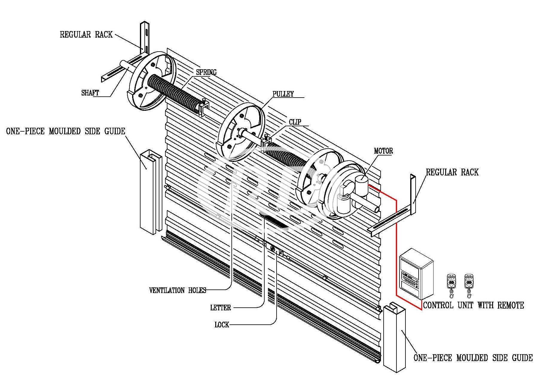 Stainless Grille Roller Door Roller Shutter Door