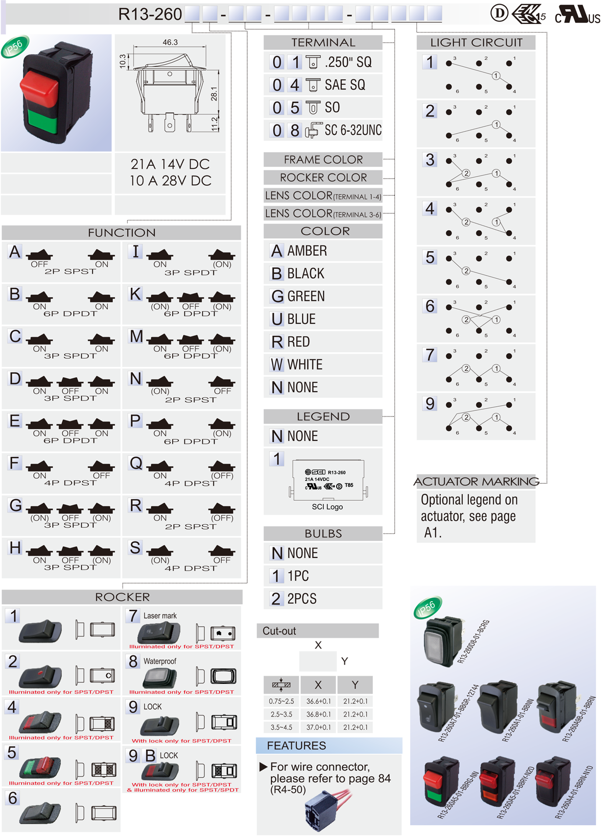 Rocker Switch DC SCI R13 260 Taiwantrade