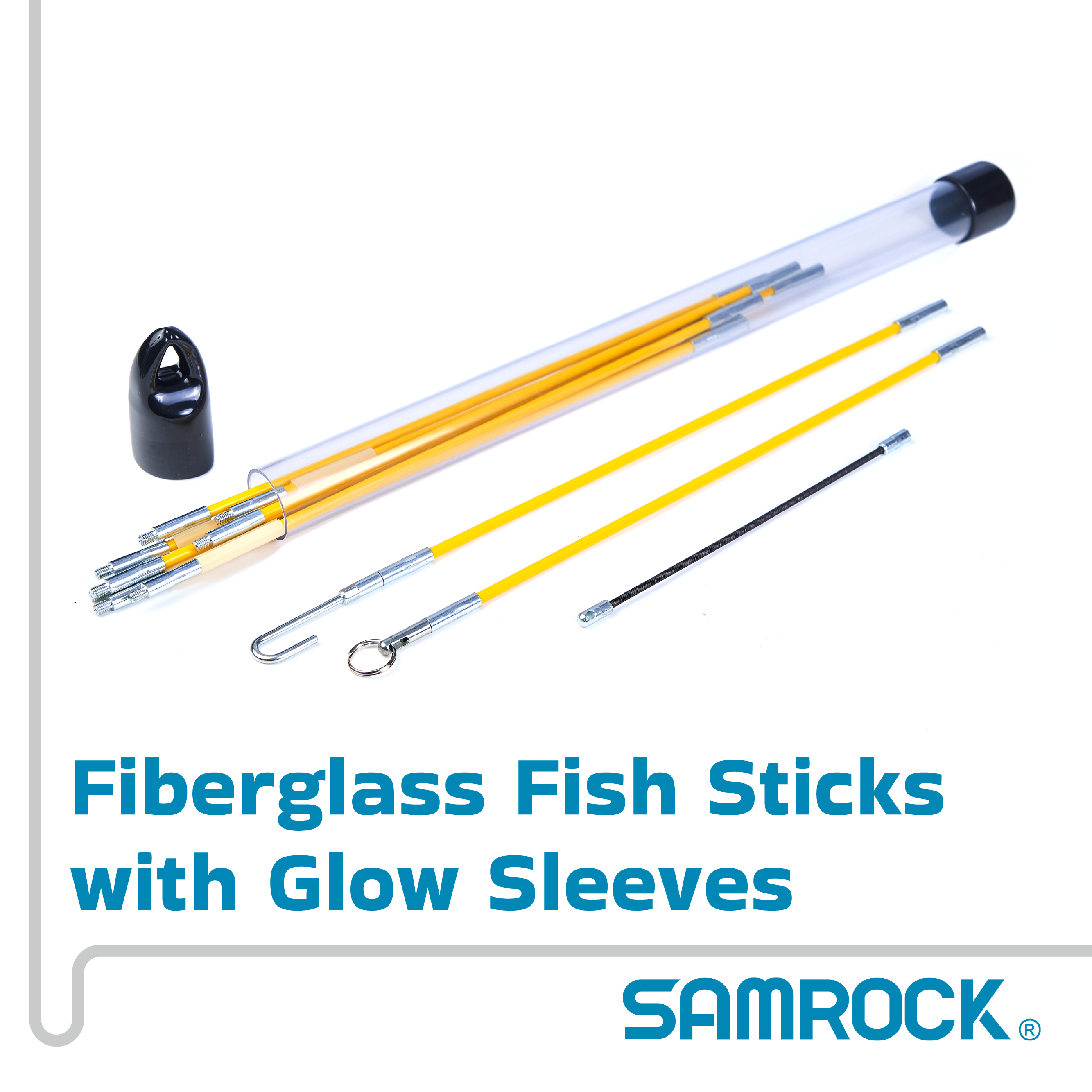 Fiberglass Fish Sticks with Glow Sleeves, Electrical Wire Cable Pulling