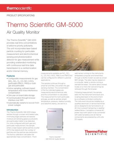 Thermo Scientific GM 5000 Air Quality Monitor Taiwantrade