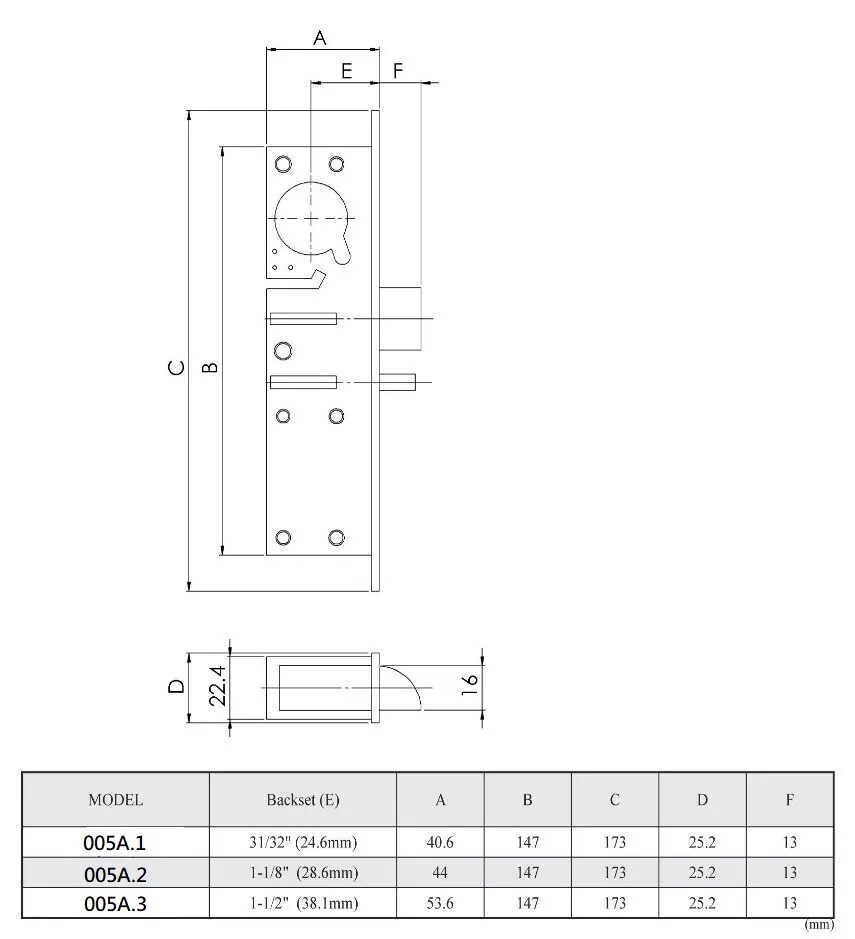 American Type Latch Deadlatch Lock