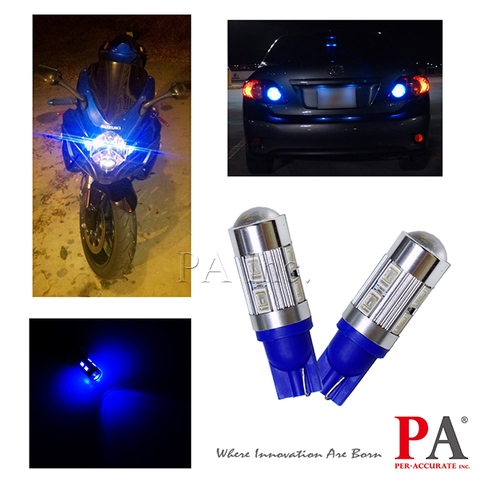 Super bright LED with Lens 10SMD 5630 5730 T10 #555 Blue LED Auto Car Interior  Light Lamp Bulb
