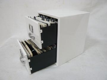 Sens Metal Business Card File Cabinet With 2 Drawers Index Tabs