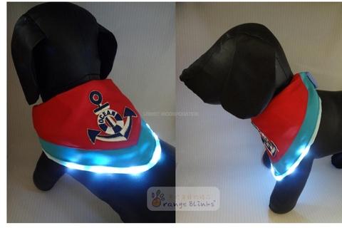 LED Pet Bandanna & Collar Set -<Ocean>Series