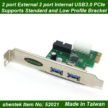 2 Port External 2 Port Internal Super Speed Usb3 0 Pcie Card Support Standard And Low Profile Bracket Taiwantrade Com