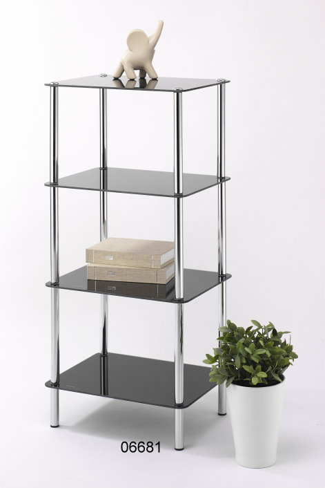 4-Tier Glass Shelving Rack