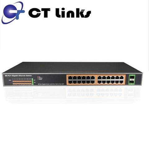 24 Port FE + 2 GbE TP/SFP Combo POE Switch, IEEE802.3af/at