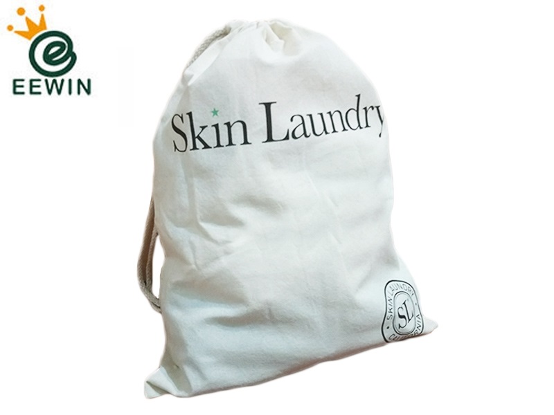 Customized light canvas drawstring bag