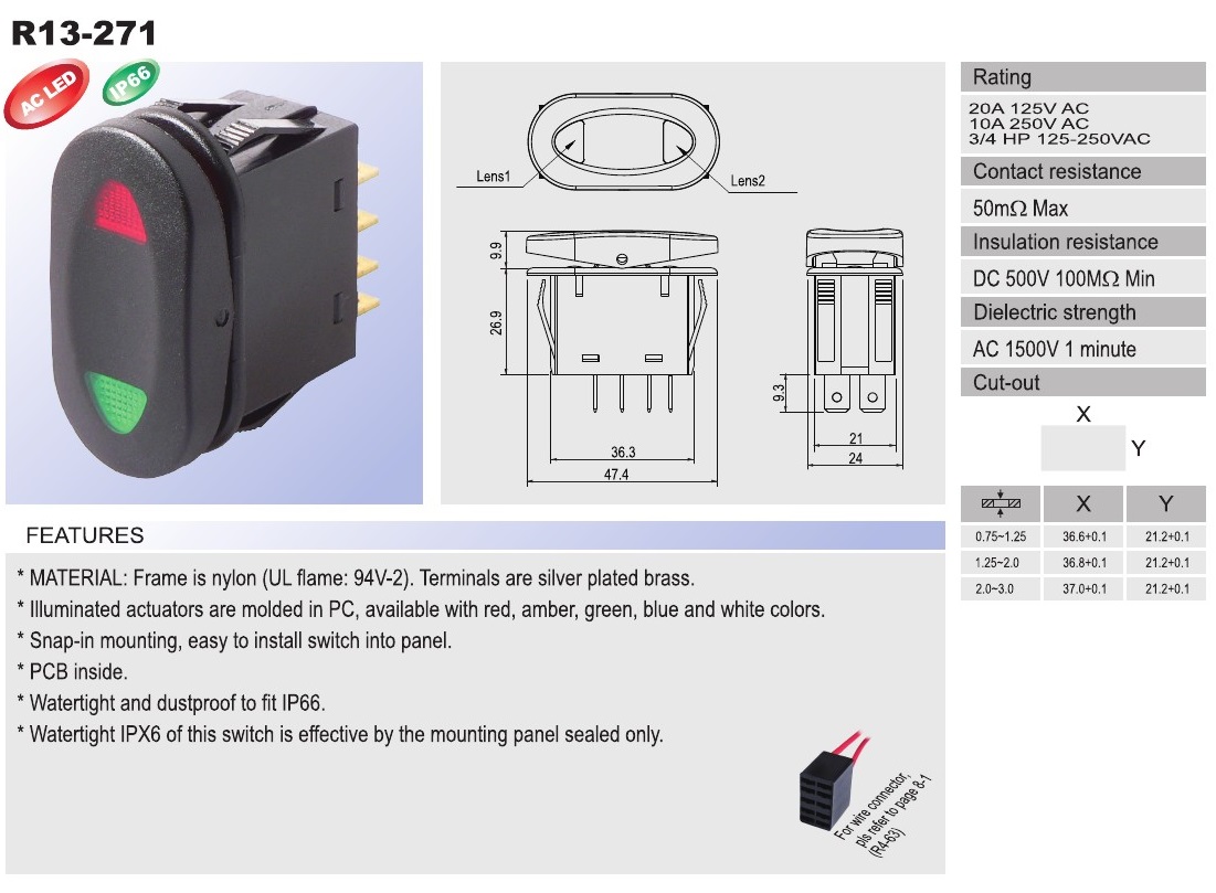 Rocker Switch AC SCI R13 271 Taiwantrade