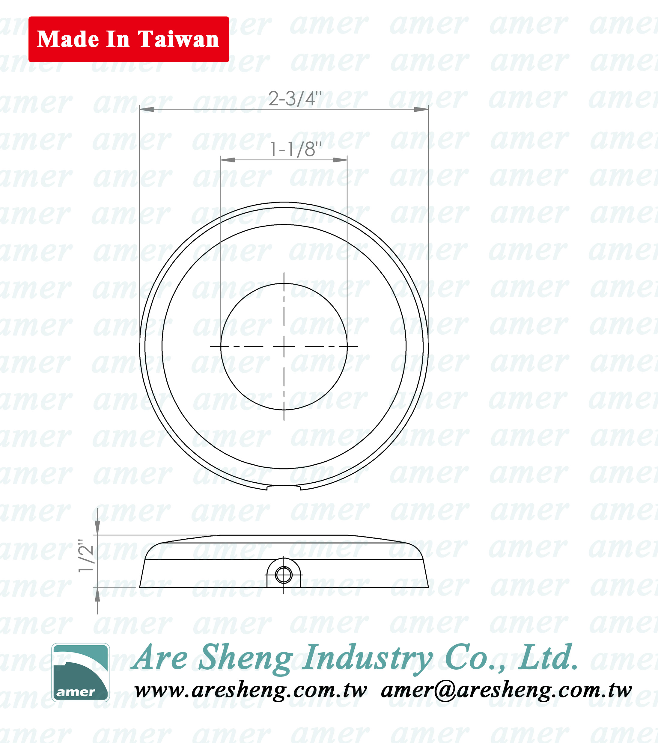 Gerber escutcheon dimension drawing