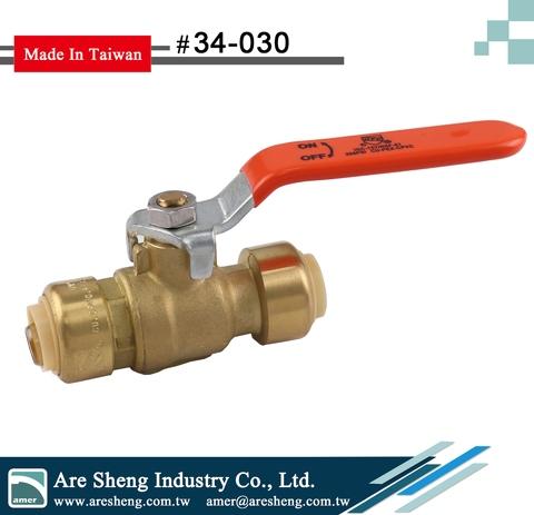 Push to connect ball valve 