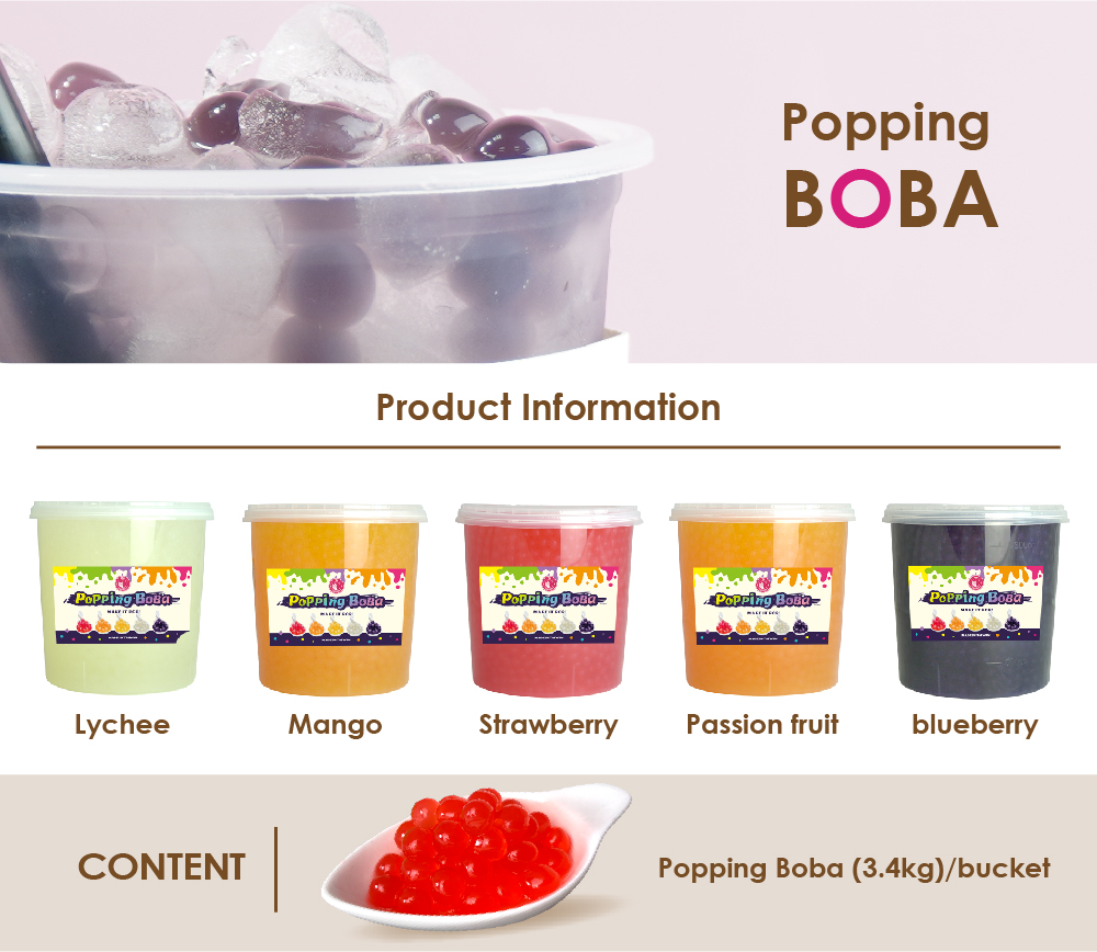 Best Seller Passion Fruit 34kg Popping Boba Fruit Juice In Popping Balls 2151