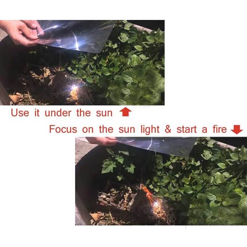 page magnifying sheet for solar concentra