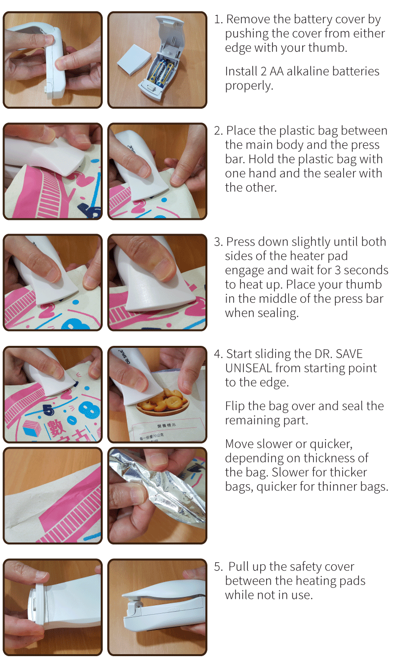 How to use DR. SAVE UNISEAL plastic bag sealer.