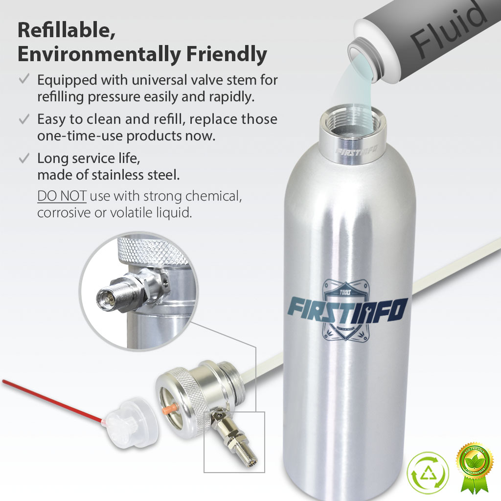 【FIRSTINFO】Brake Cleaner Jet - Aluminum Can - Air Refillable Pressure ...