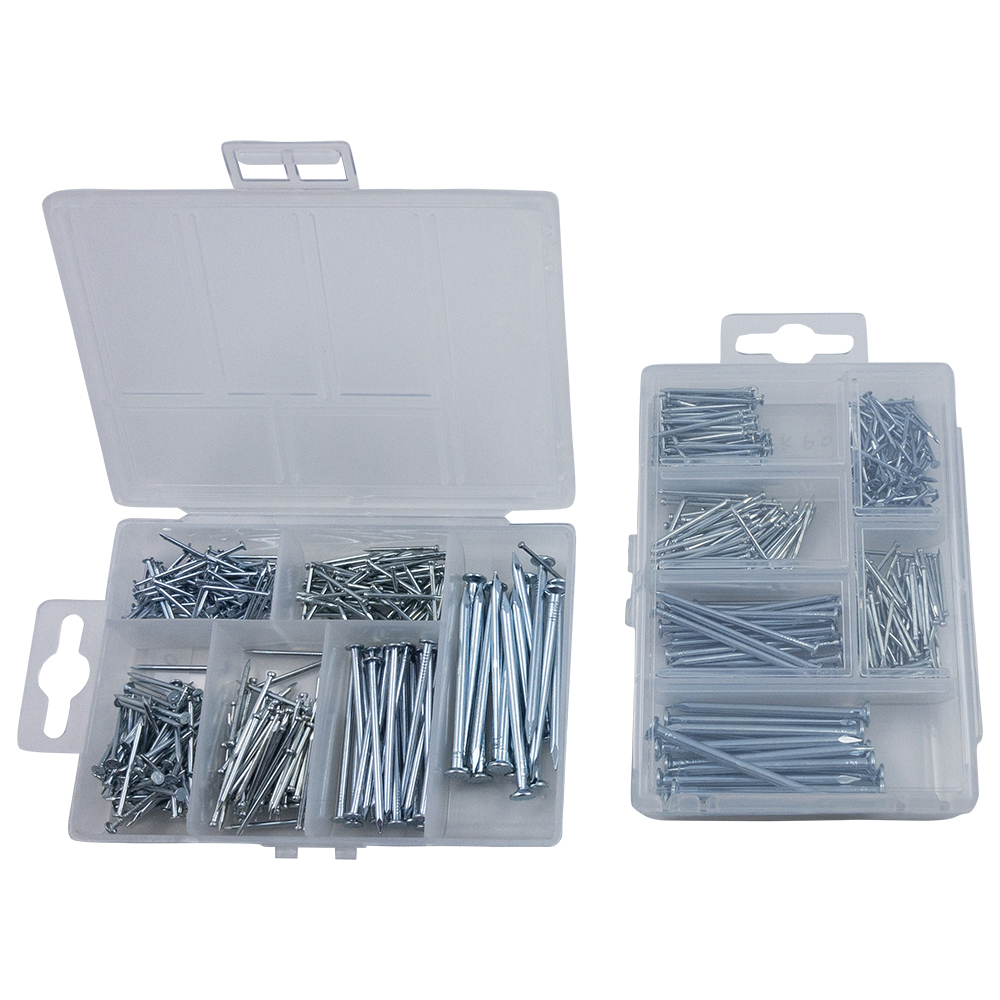 6 Different Size Wire Brads Nails Assorted with Plastic Kit