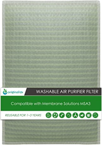 Originallife Washable Reusable Air Purifier Filter Replacement HEPA for Membrane Solutions MSA3‎