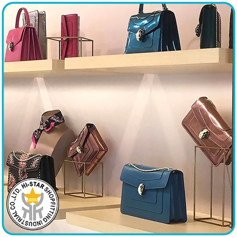 Bag Purse Display Metal Wire Stand Rack Luxury Design Shop Fitting