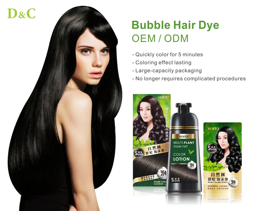 Oem Touch Color Natural Herbal Hair Dye Shampoo Dah Chuan