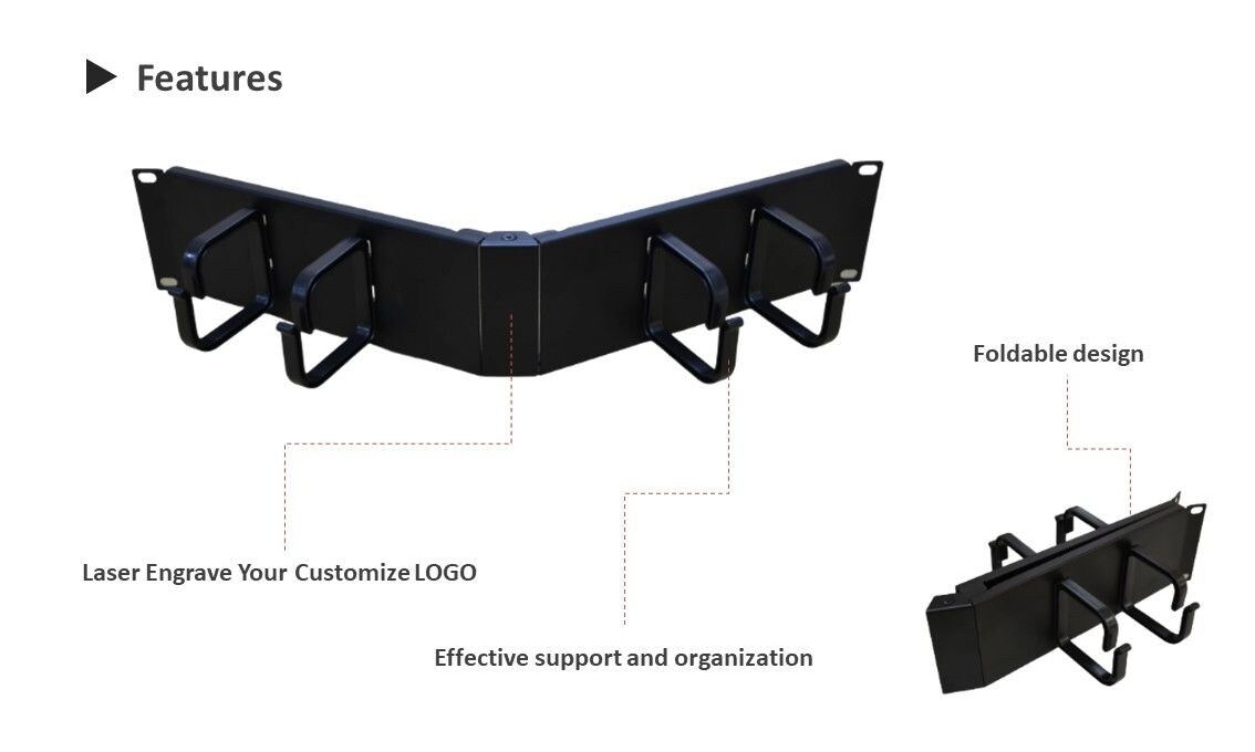 Es fácil organizar su cable de conexión Ethernet RJ45 mediante un organizador de cables en ángulo. También puede grabar el LOGOTIPO con láser para que se vea limpio y único.