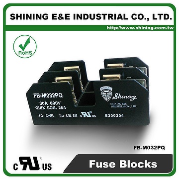 FB-M032PQ 600V 30Amp 1 Way UL 10x38 Ceramic Midget Fuse Block | Taiwantrade