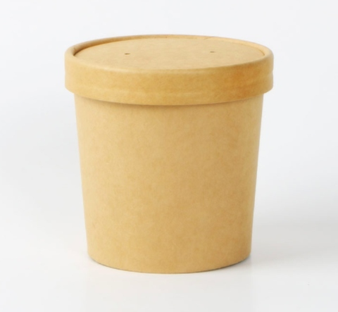 Disposable Food Container Waterproof Grease Proof Kraft Paper Soup