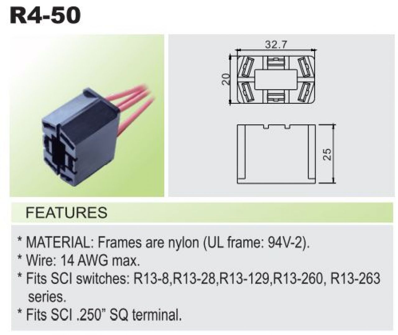 Wire Connector R4 50 for SCI Switches Taiwantrade